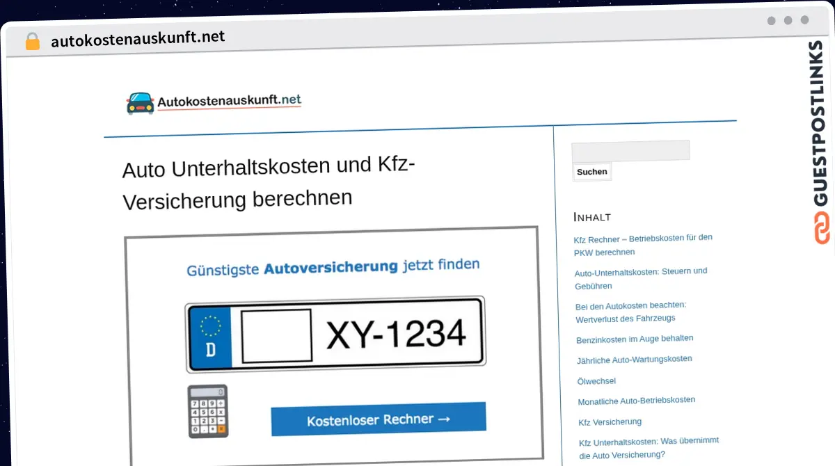 Publish Guest Post on autokostenauskunft.net