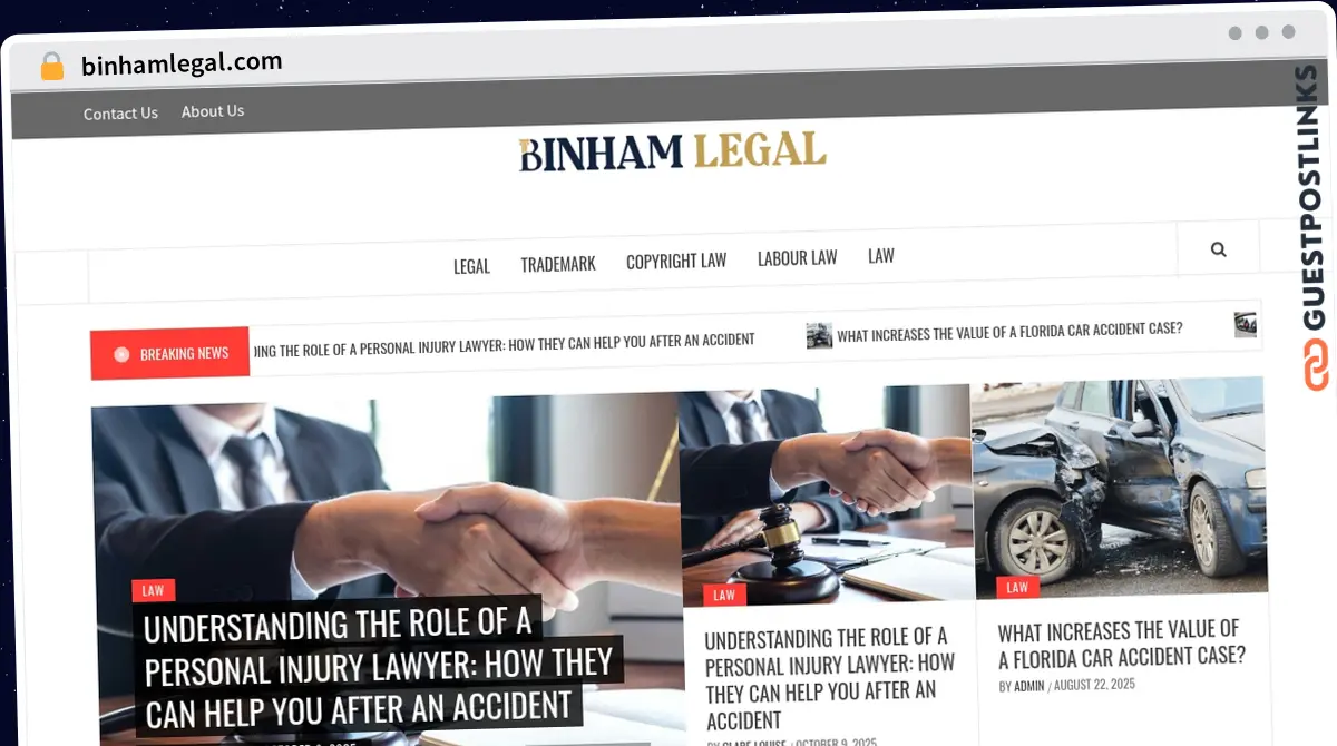 Publish Guest Post on binhamlegal.com