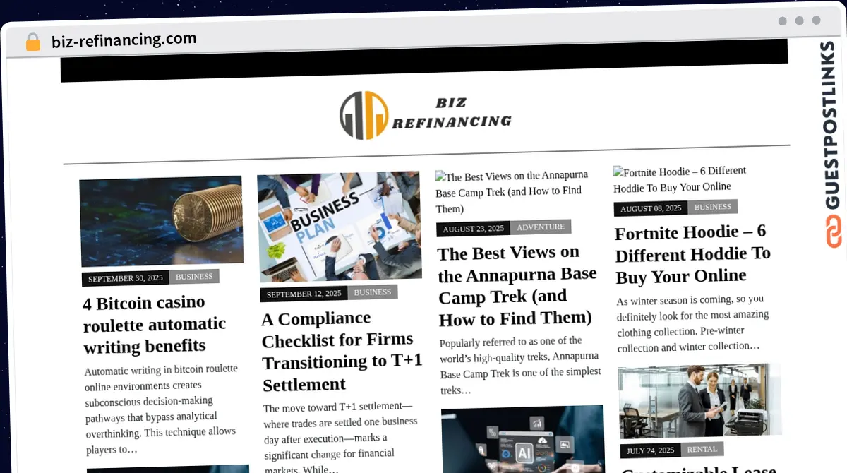 Publish Guest Post on biz-refinancing.com
