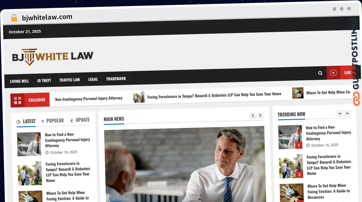 Publish Guest Post on bjwhitelaw.com