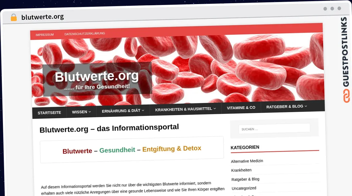 Publish Guest Post on blutwerte.org