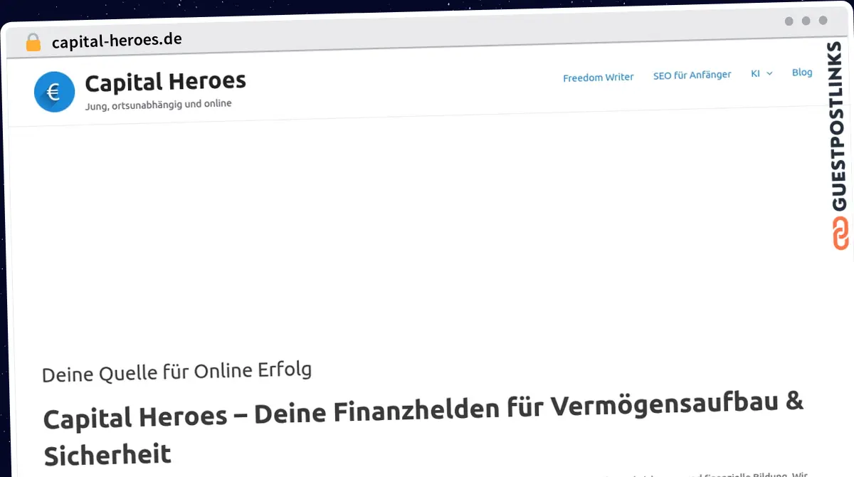 Publish Guest Post on capital-heroes.de