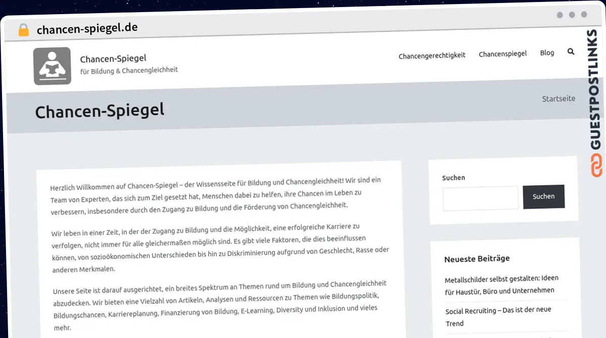 Publish Guest Post on chancen-spiegel.de