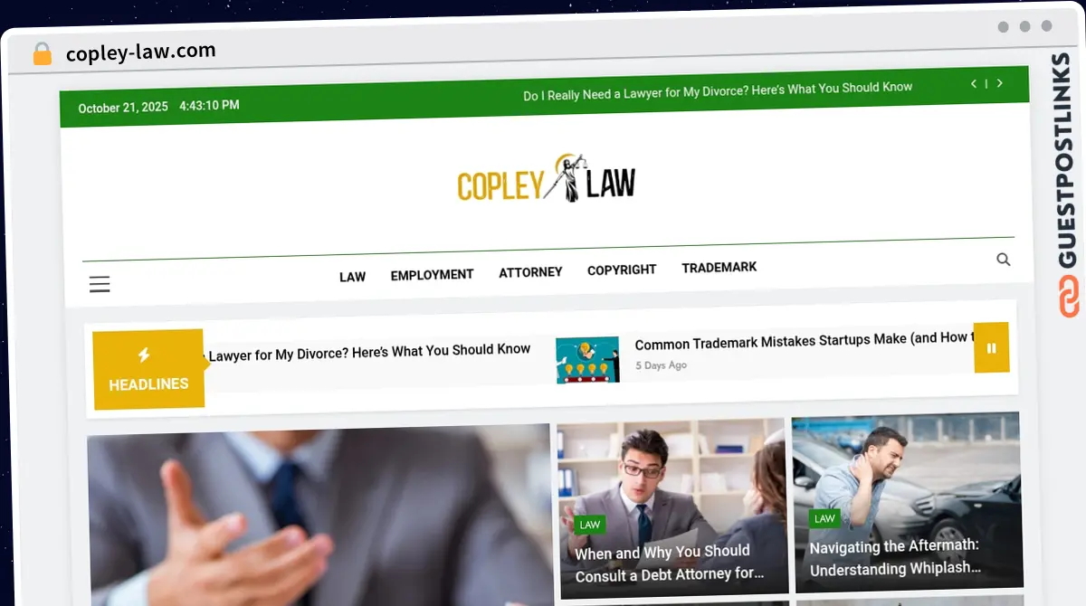 Publish Guest Post on copley-law.com