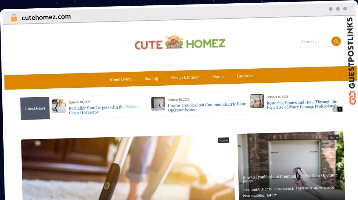 Publish Guest Post on cutehomez.com