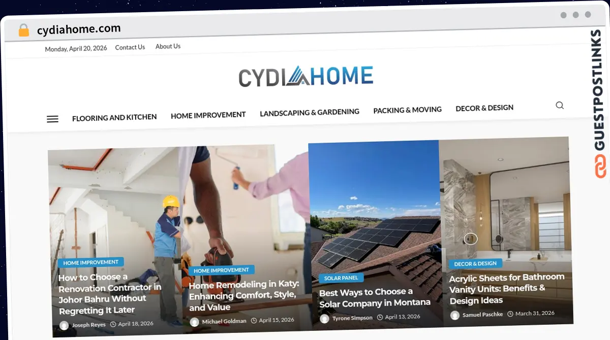 Publish Guest Post on cydiahome.com