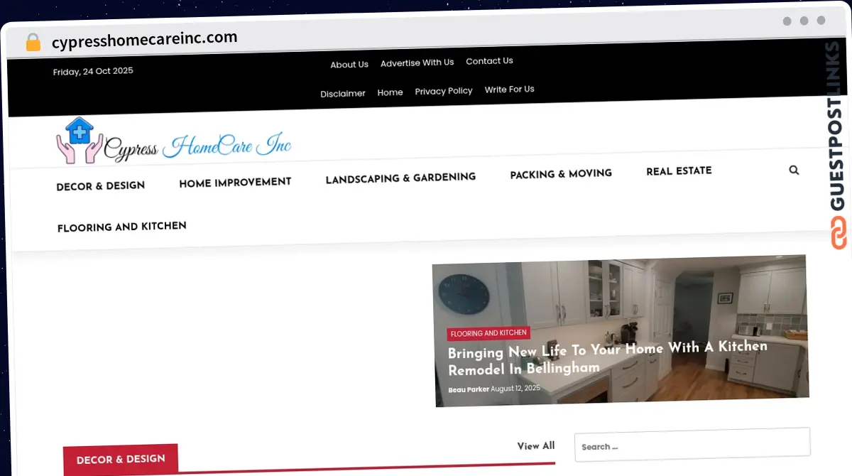 Publish Guest Post on cypresshomecareinc.com