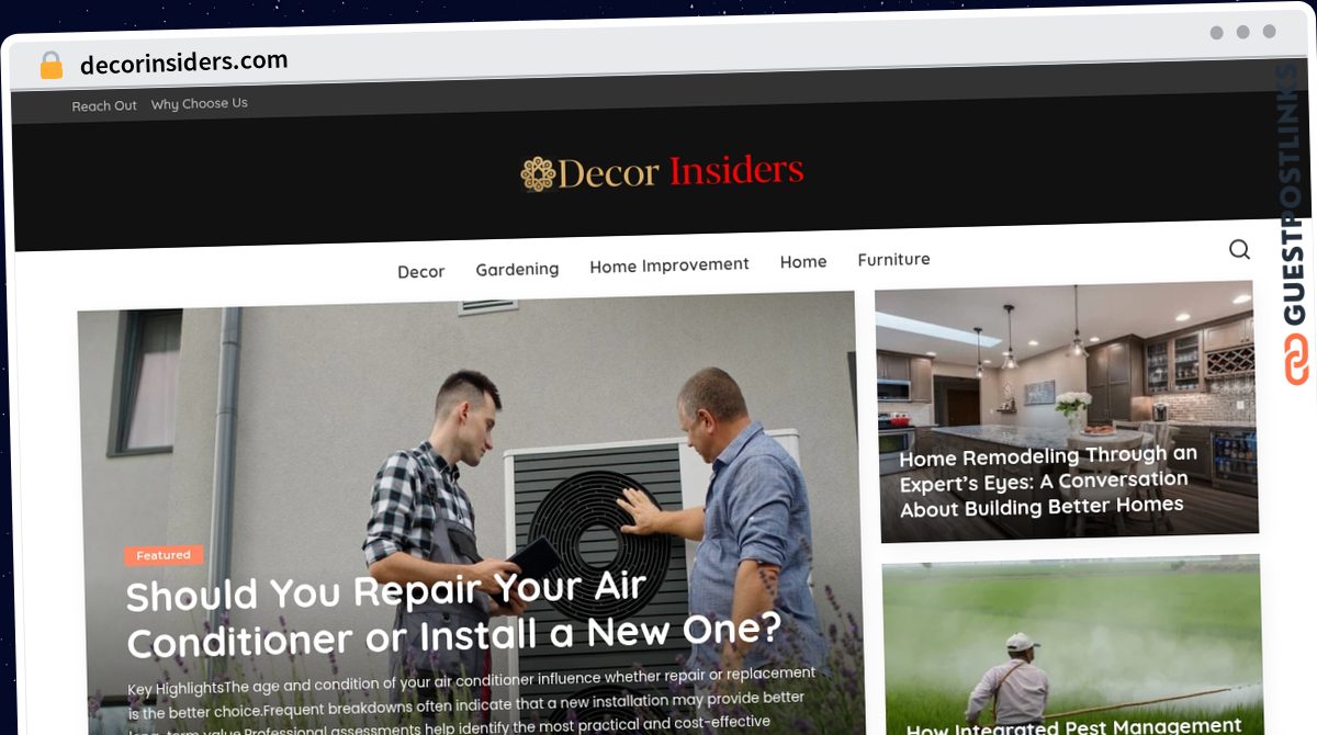 Publish Guest Post on decorinsiders.com