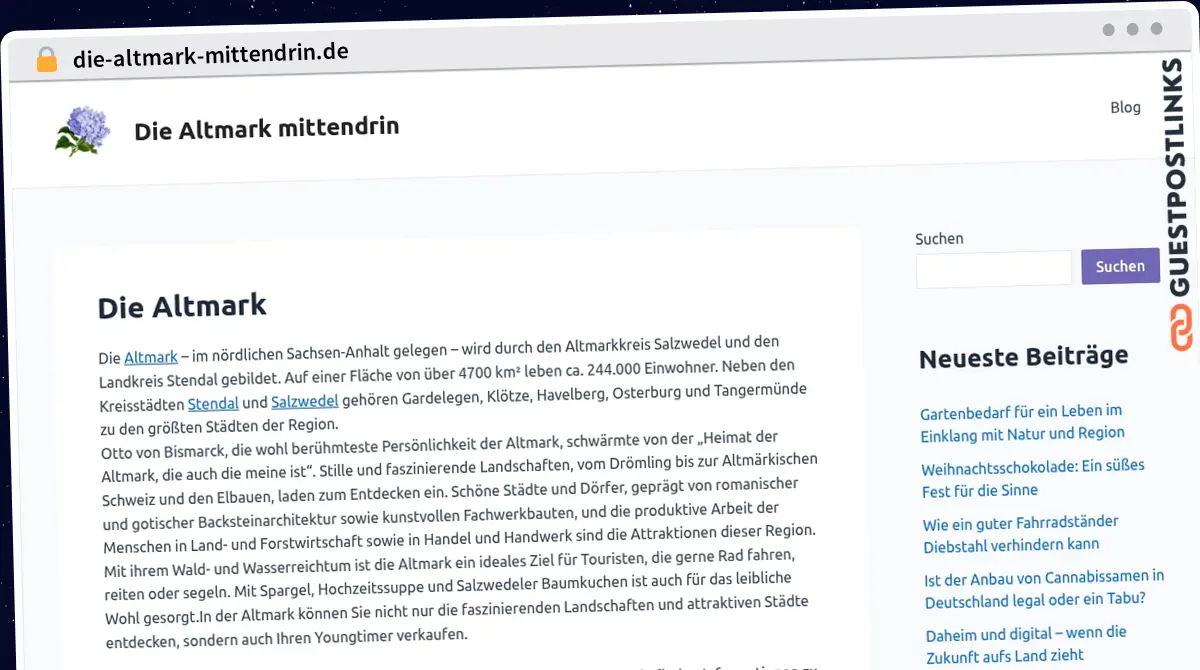 Publish Guest Post on die-altmark-mittendrin.de