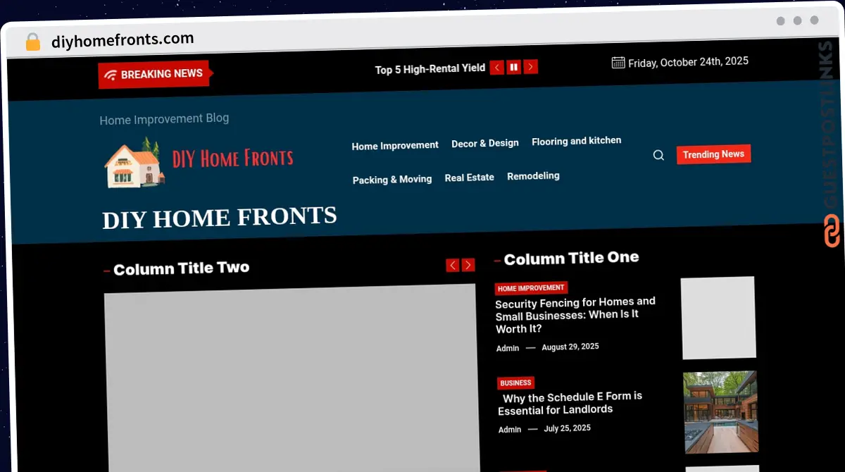 Publish Guest Post on diyhomefronts.com
