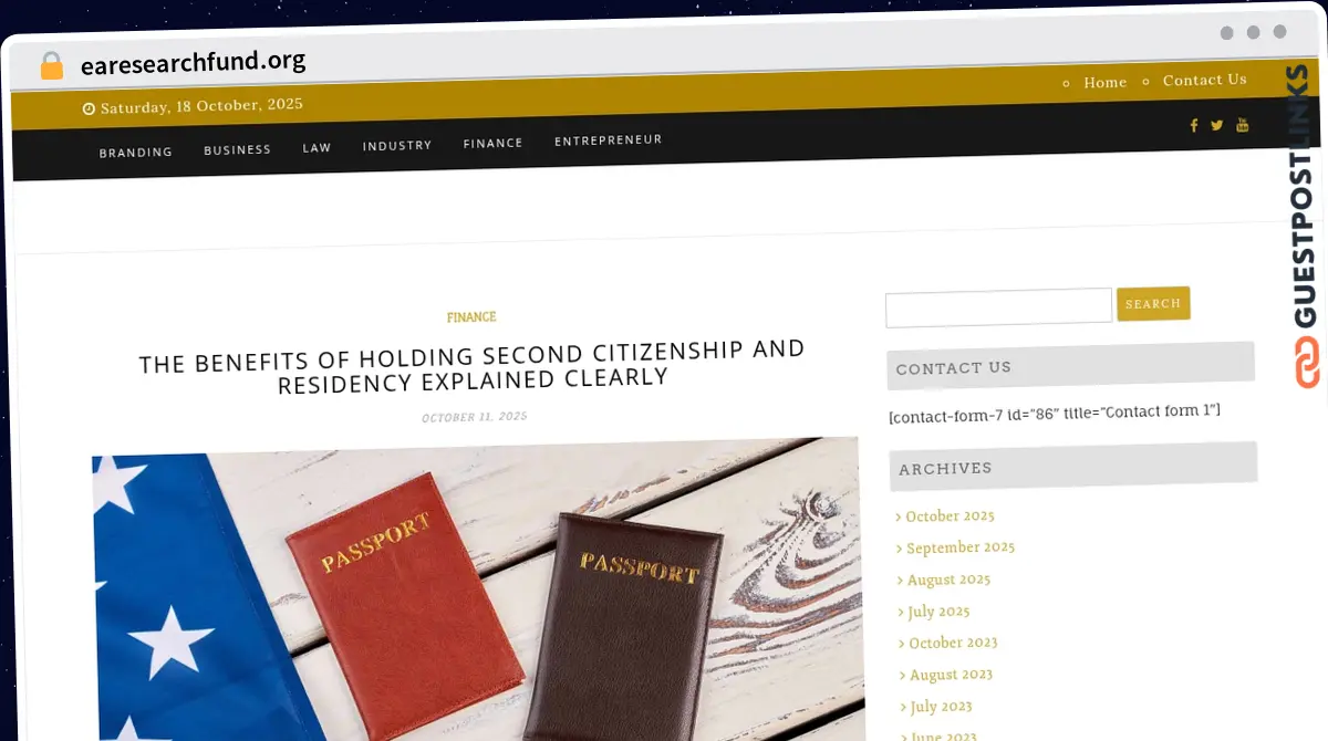 Publish Guest Post on earesearchfund.org