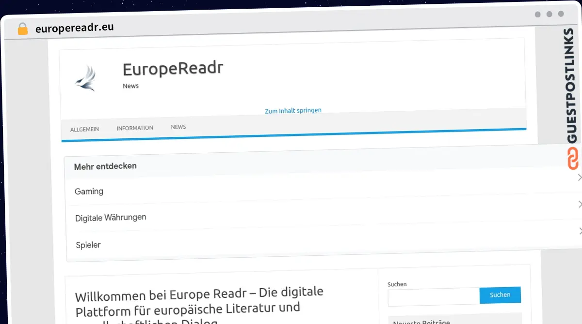 Publish Guest Post on europereadr.eu
