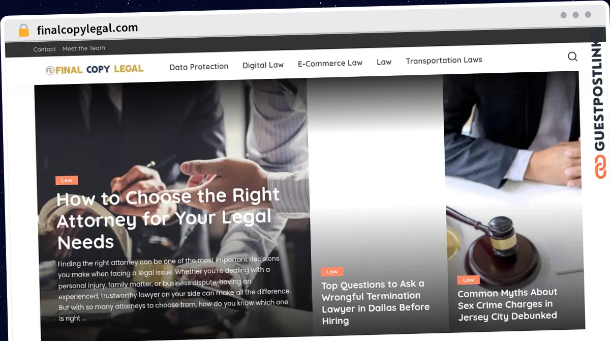 Publish Guest Post on finalcopylegal.com