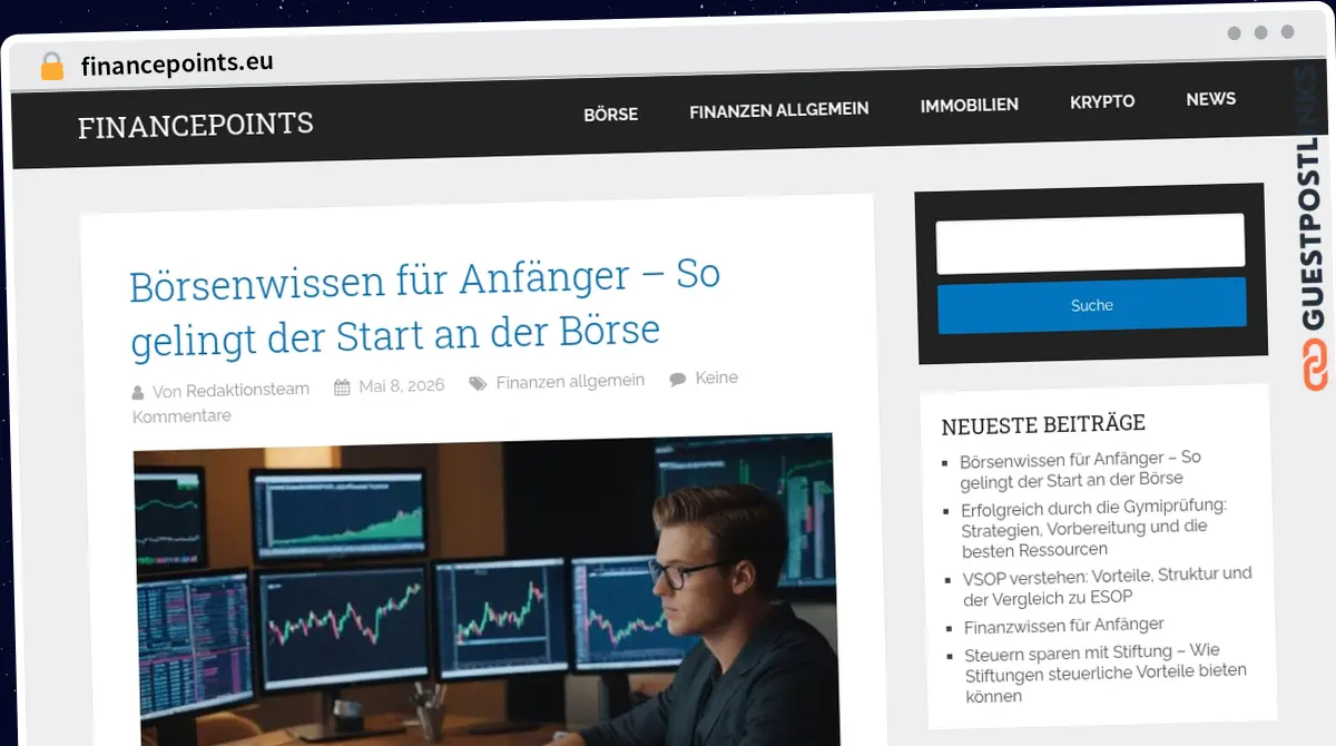 Publish Guest Post on financepoints.eu