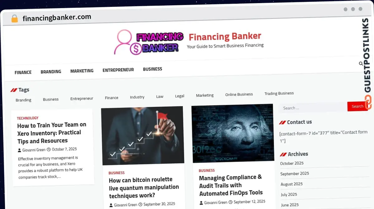Publish Guest Post on financingbanker.com