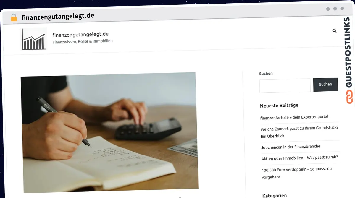 Publish Guest Post on finanzengutangelegt.de