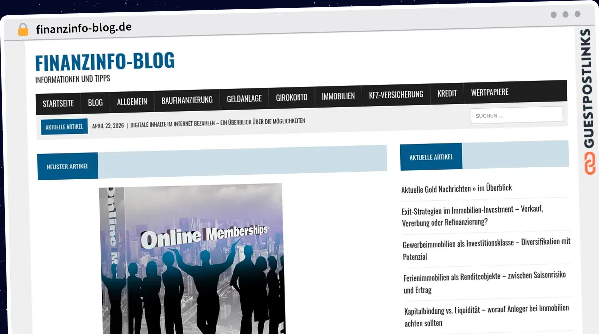 Publish Guest Post on finanzinfo-blog.de