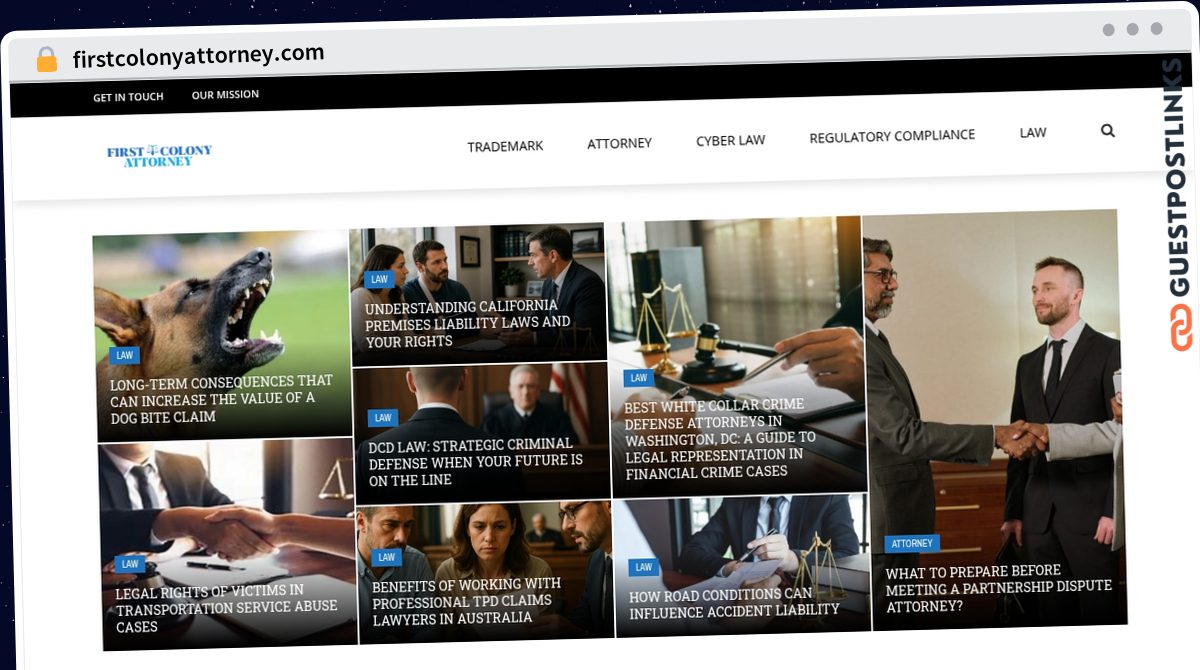 Publish Guest Post on firstcolonyattorney.com