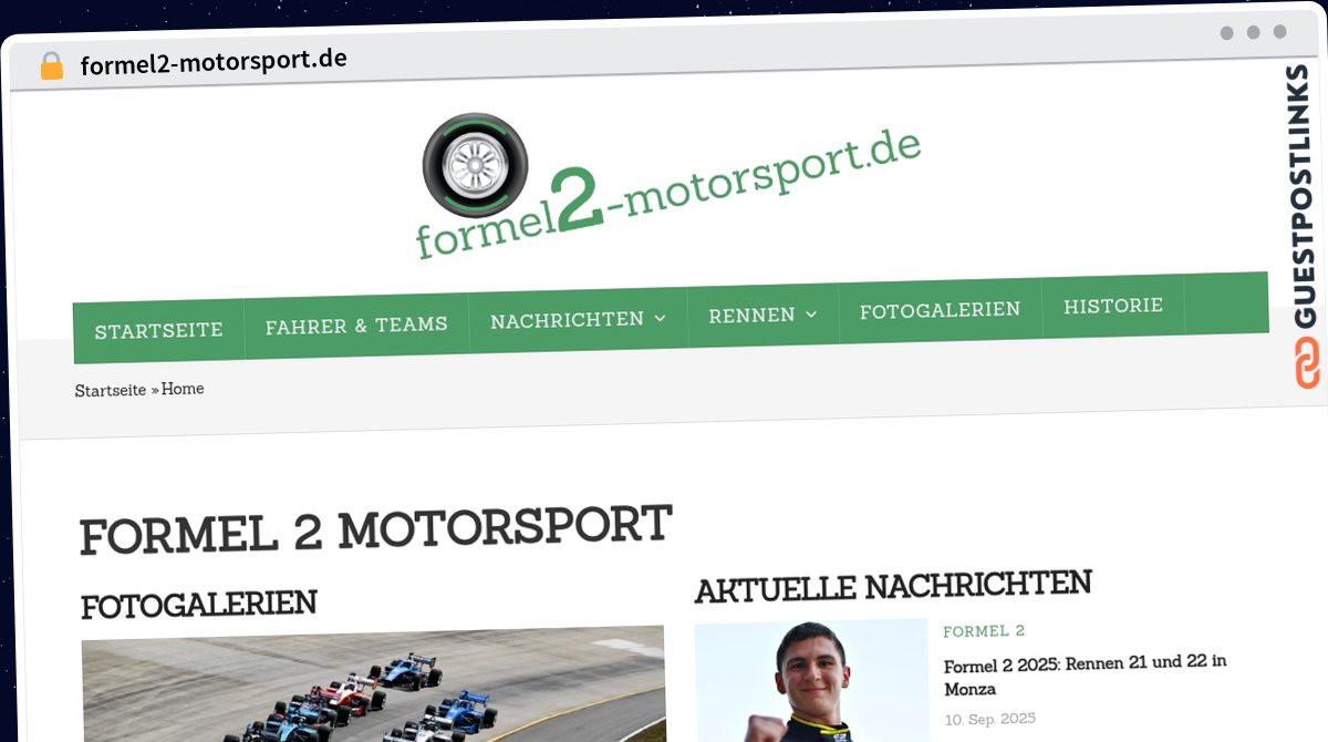 Publish Guest Post on formel2-motorsport.de