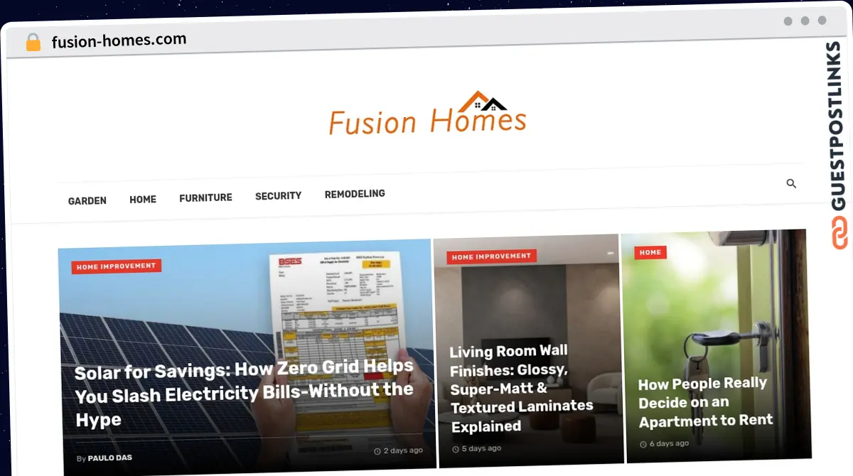 Publish Guest Post on fusion-homes.com
