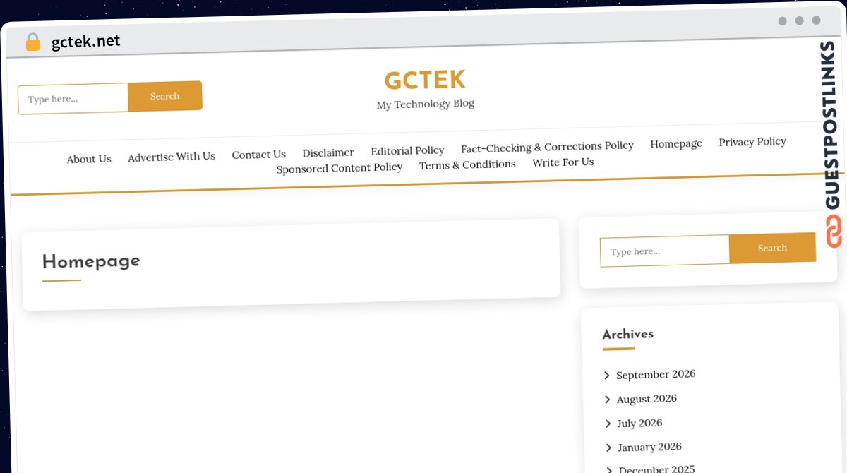 Publish Guest Post on gctek.net