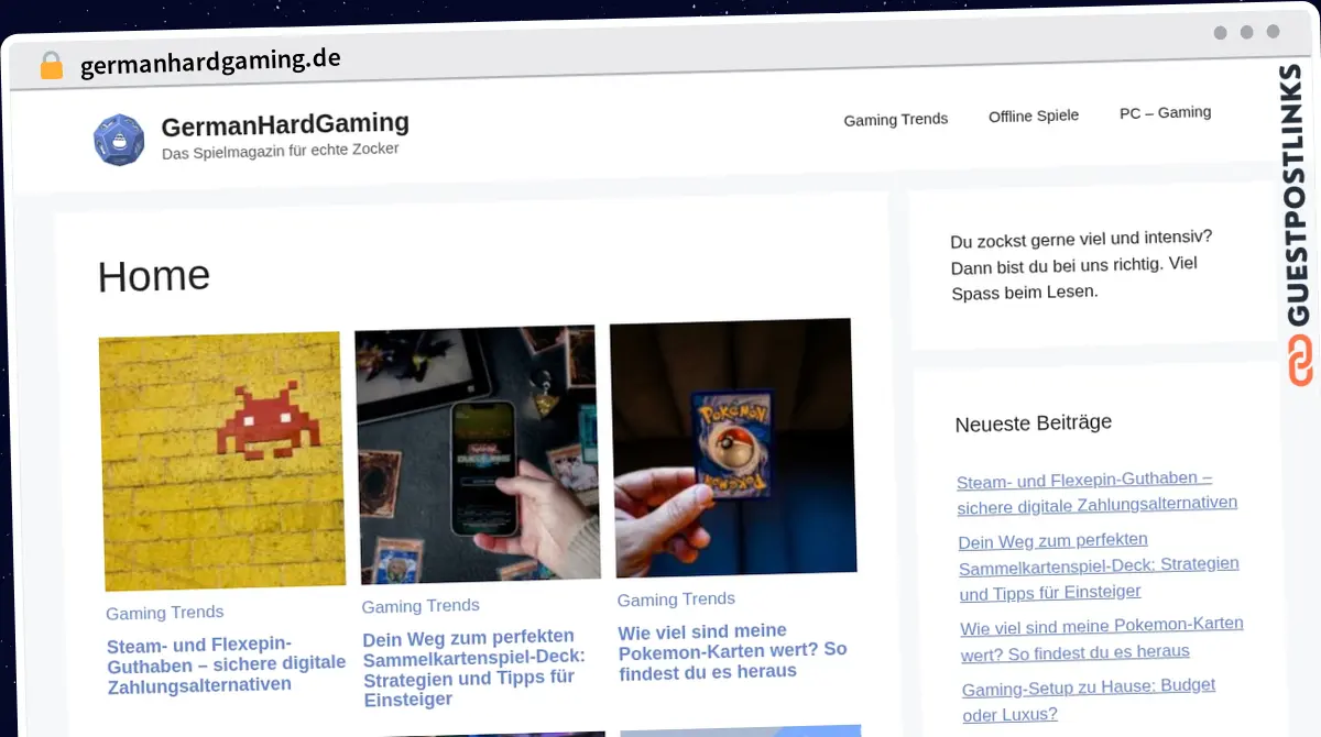 Publish Guest Post on germanhardgaming.de