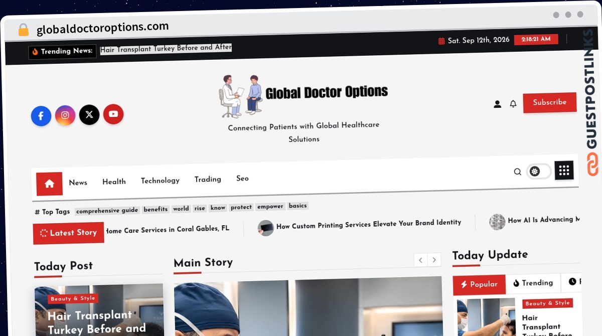 Publish Guest Post on globaldoctoroptions.com