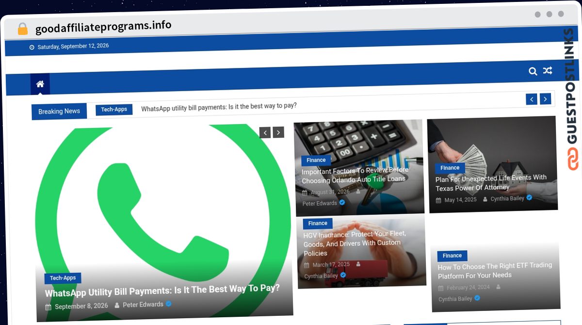 Publish Guest Post on goodaffiliateprograms.info