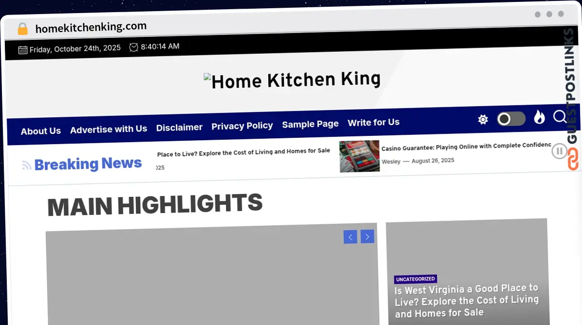 Publish Guest Post on homekitchenking.com