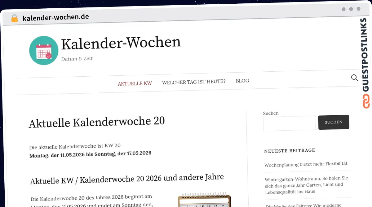Publish Guest Post on kalender-wochen.de