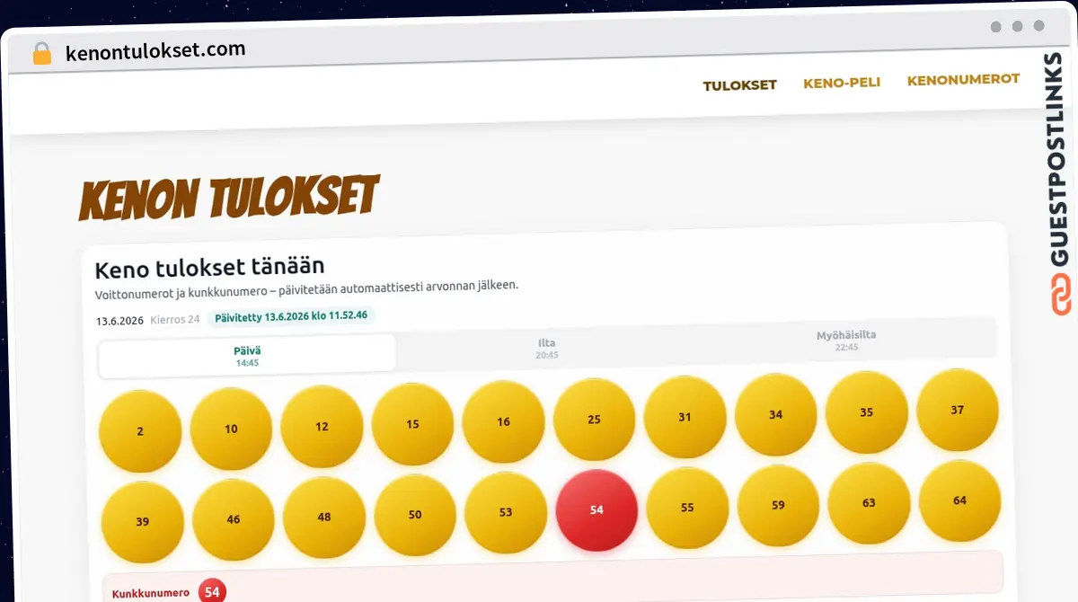 Publish Guest Post on kenontulokset.com