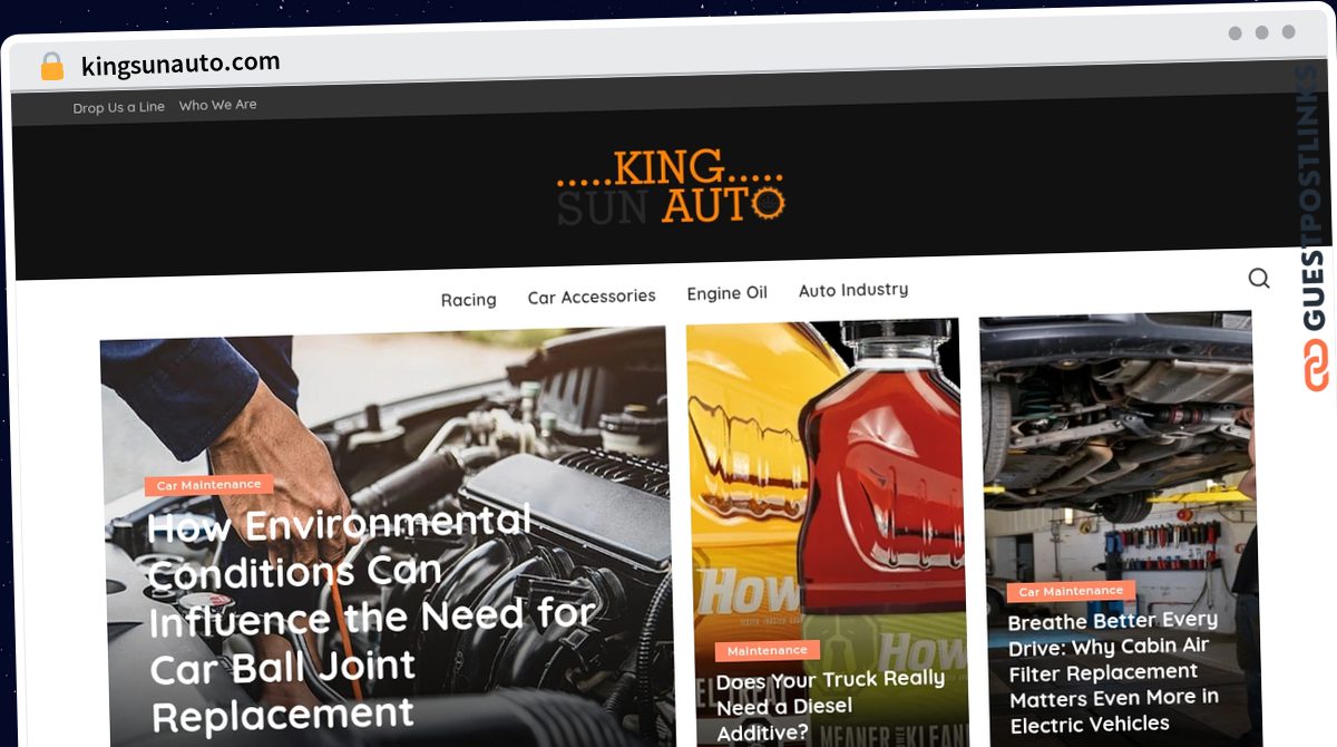 Publish Guest Post on kingsunauto.com