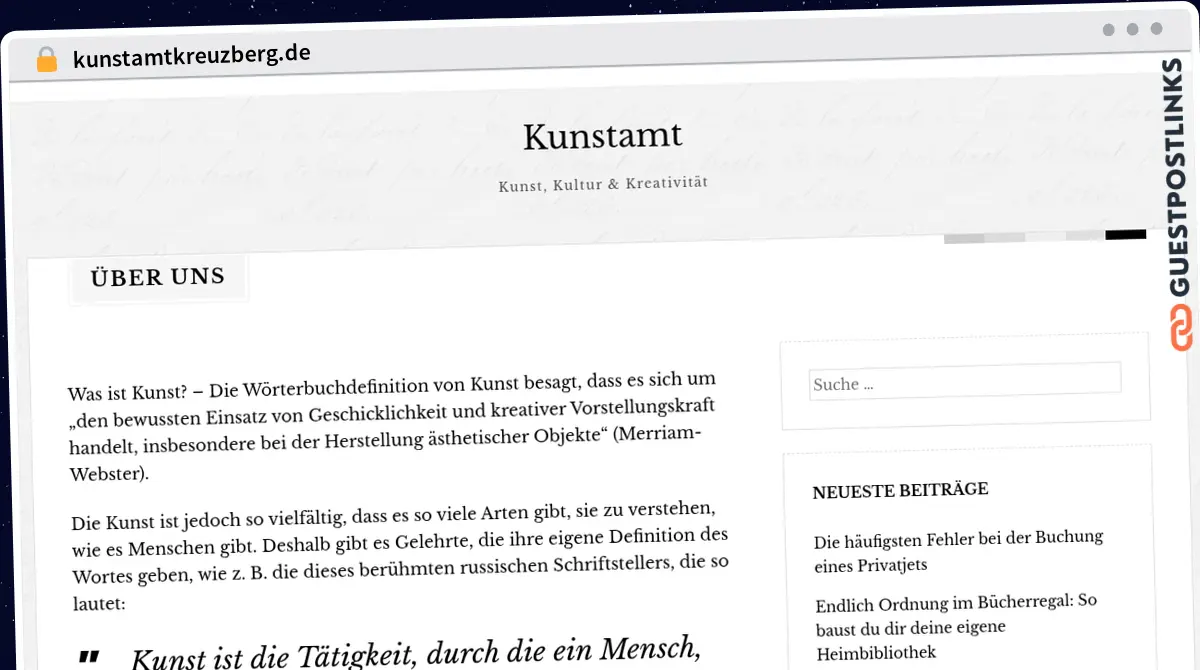 Publish Guest Post on kunstamtkreuzberg.de