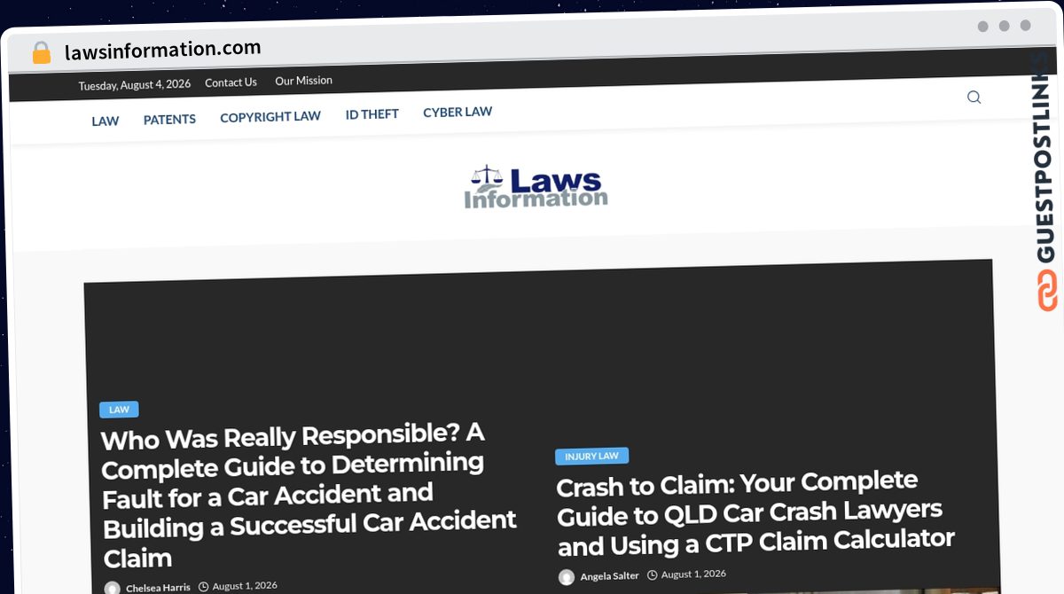 Publish Guest Post on lawsinformation.com