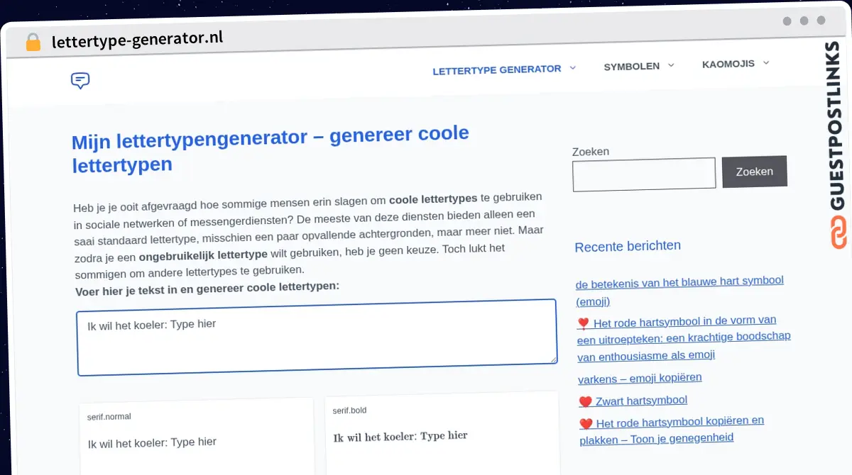 Publish Guest Post on lettertype-generator.nl