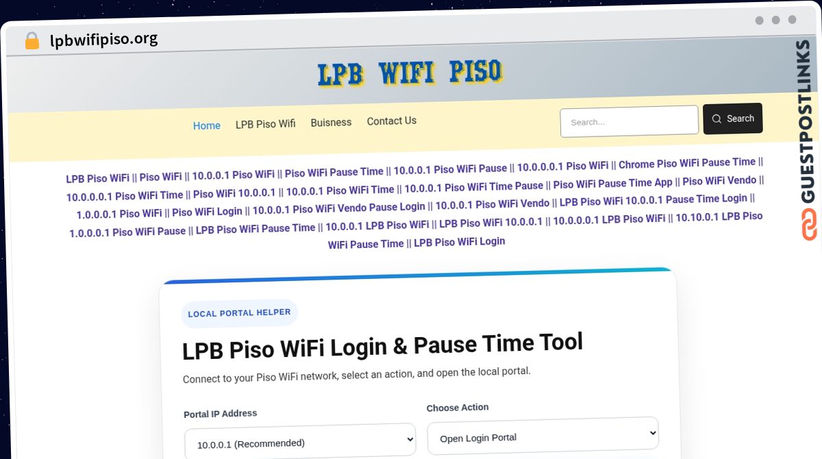 Publish Guest Post on lpbwifipiso.org