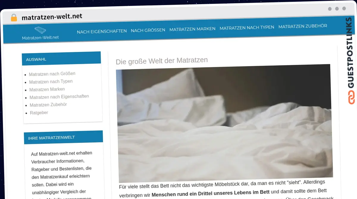 Publish Guest Post on matratzen-welt.net