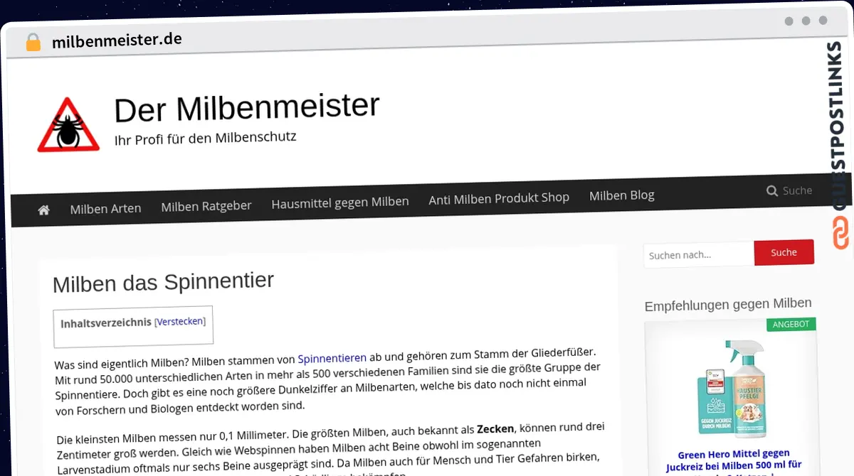 Publish Guest Post on milbenmeister.de