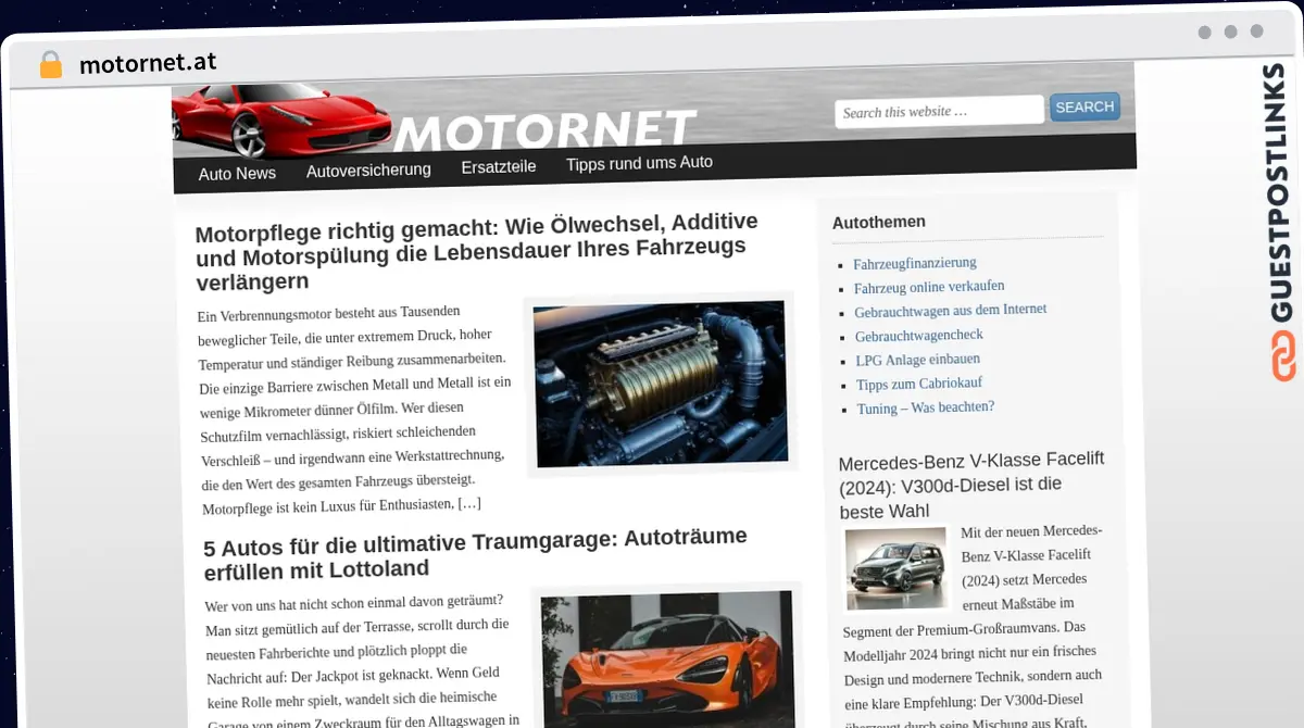 Publish Guest Post on motornet.at