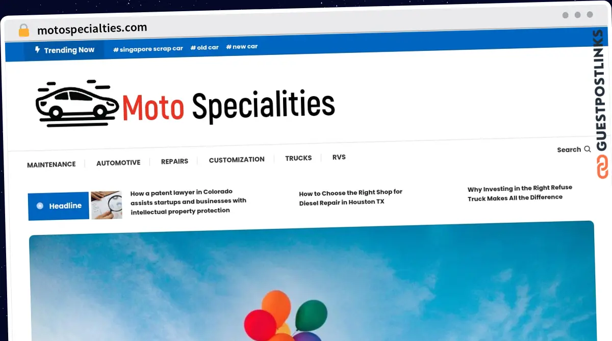 Publish Guest Post on motospecialties.com