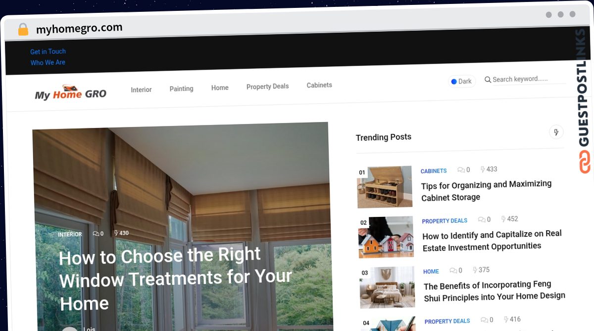 Publish Guest Post on myhomegro.com