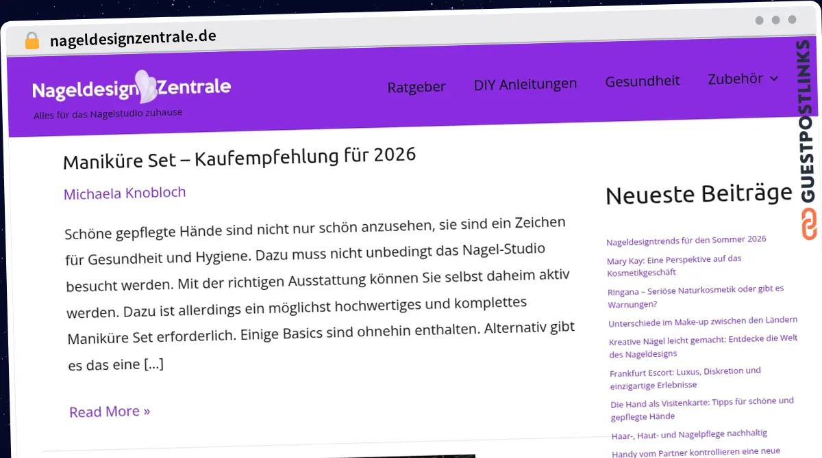 Publish Guest Post on nageldesignzentrale.de