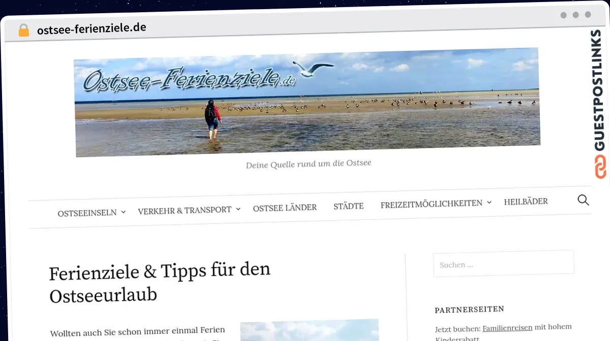 Publish Guest Post on ostsee-ferienziele.de