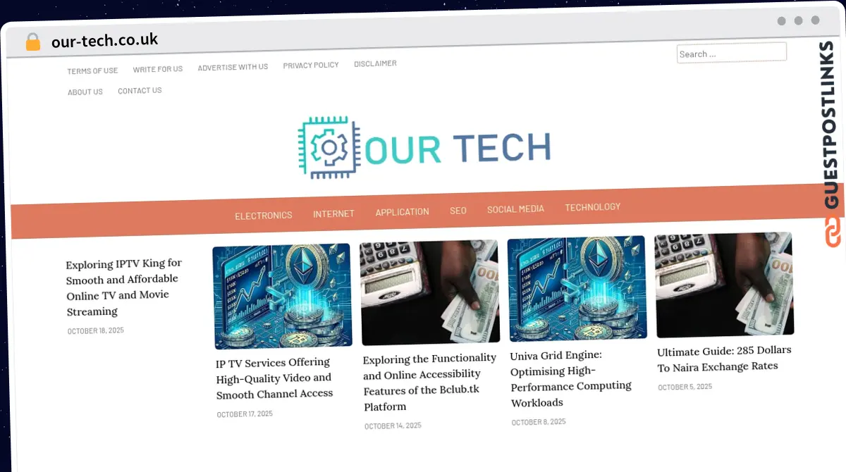 Publish Guest Post on our-tech.co.uk