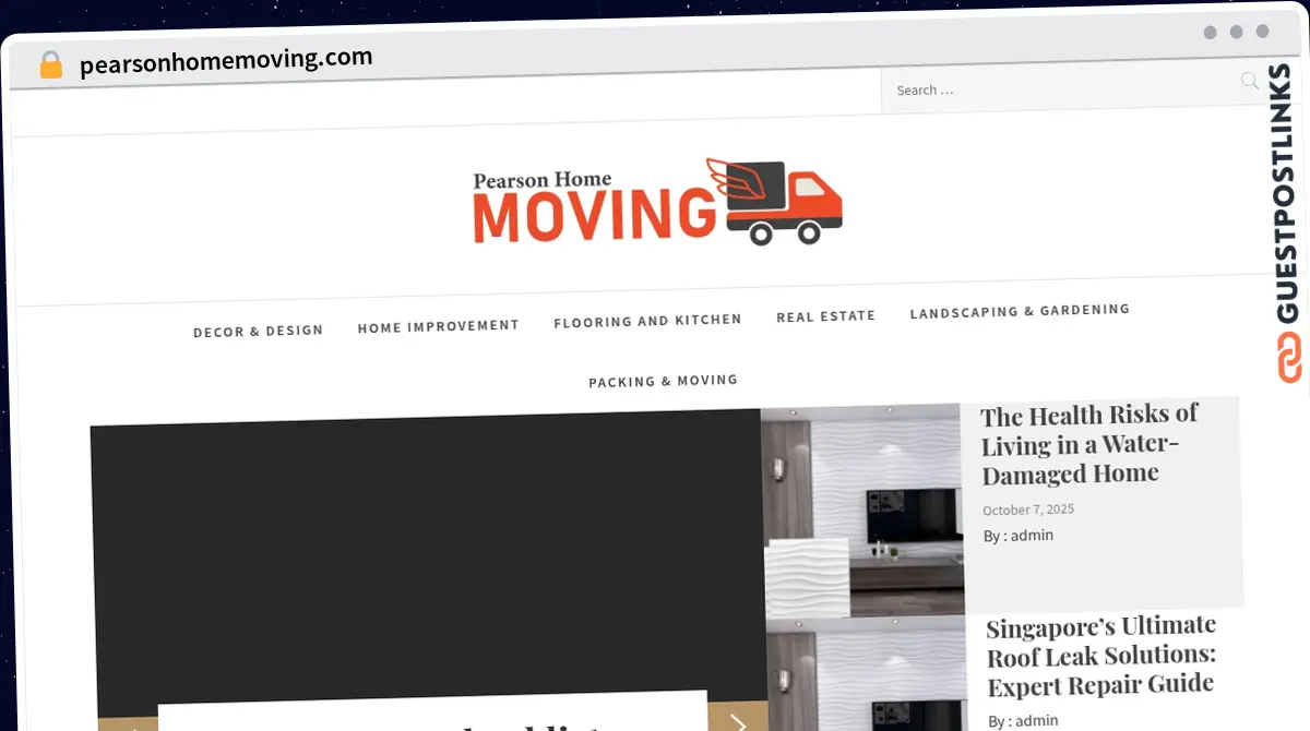 Publish Guest Post on pearsonhomemoving.com