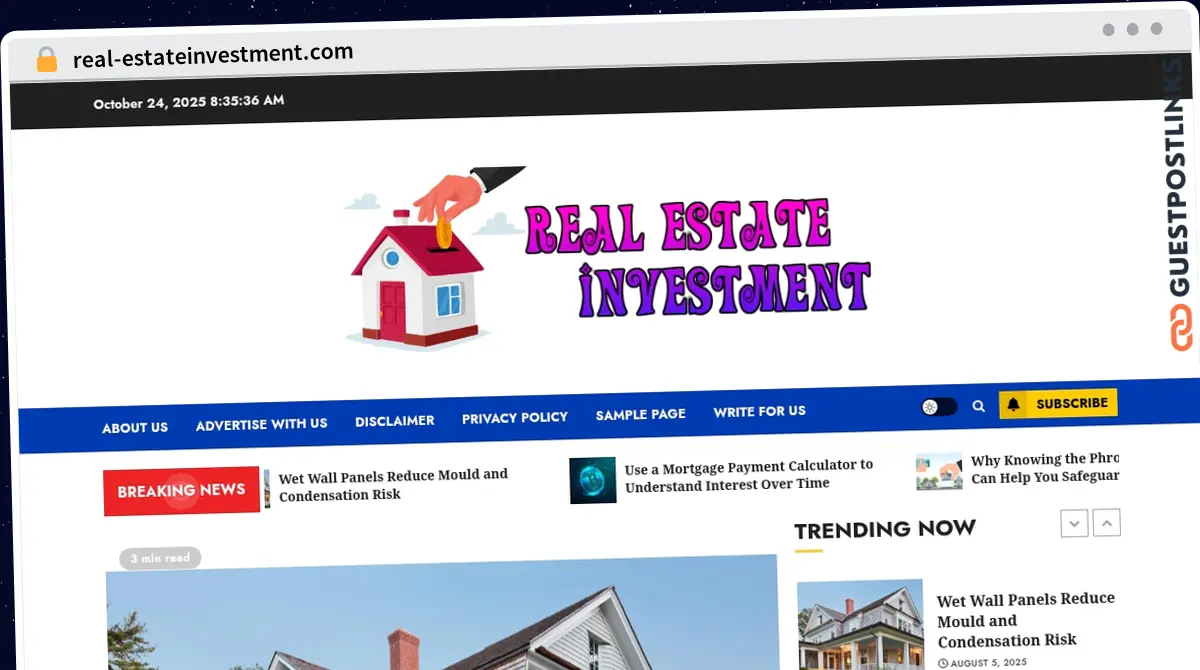 Publish Guest Post on real-estateinvestment.com