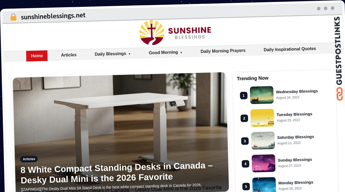 Publish Guest Post on sunshineblessings.net