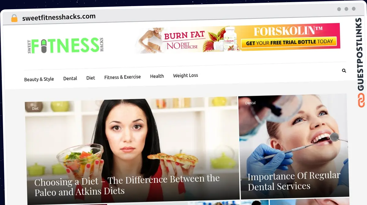 Publish Guest Post on sweetfitnesshacks.com