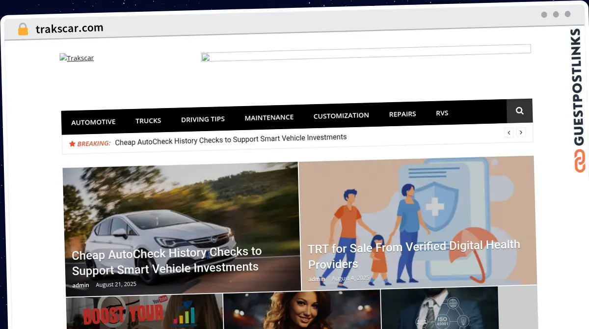 Publish Guest Post on trakscar.com