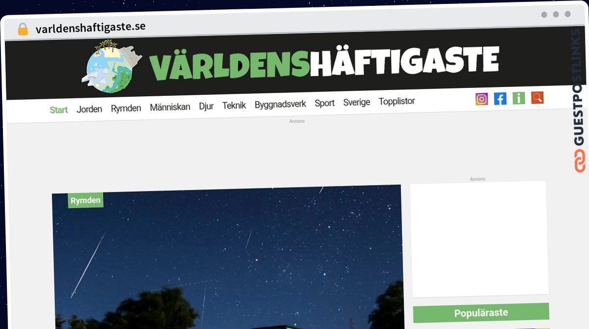 Publish Guest Post on varldenshaftigaste.se